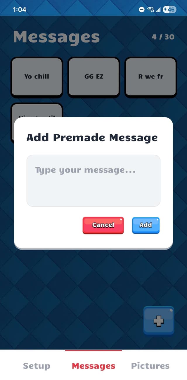 Add premade messages